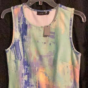 NWT artistic colorful design sexy stretchy formfitting dress size 10